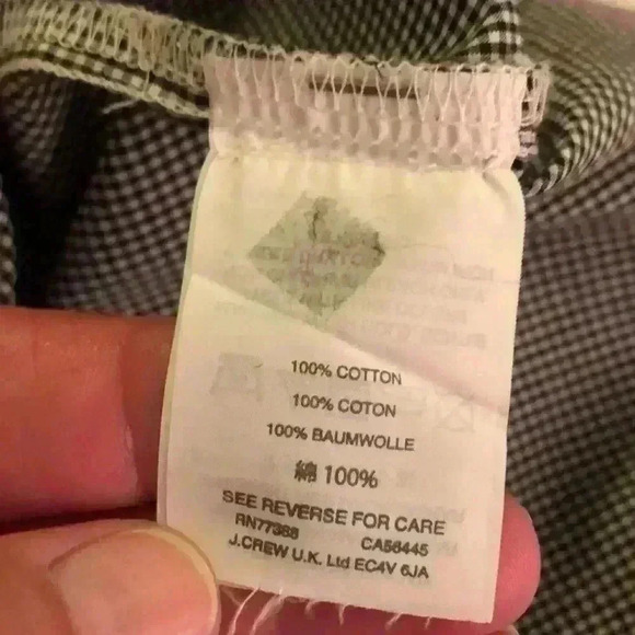 J.Crew 3/4 Sleeve Shepherd’s Check Cotton Top Blouse Size 2 - Picture 9 of 9